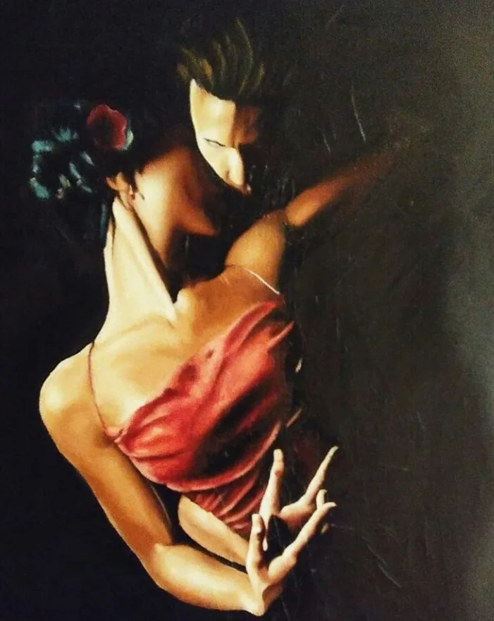 kasseart pareja figuras pintura oleo